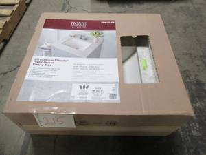25 in. W x 22 in. D Stone Effect Vanity Top in River Stone with White Sink, SE2522R-RS.