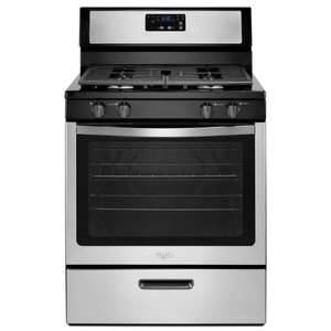 Whirlpool 5.1 cu. ft. Gas Range with Under-Oven Broiler in Stainless Steel, WFG320M0BS - Slight Scratch and Dent. Nice Working Condition.