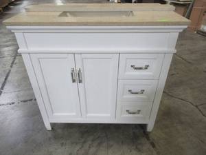 Ashburn 36 in. W x 21.75 in. D Vanity Cabinet in White With Vanity Top.