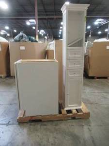 WHOLESALE MIXED PALLET OF MISC. WHITE CABINETS