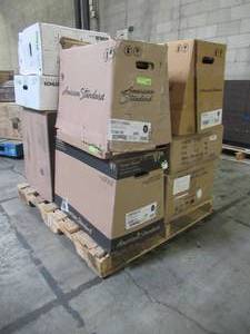 WHOLESALE MIXED PALLET OF BATHROOM SINKS AND TOILET BOWLS