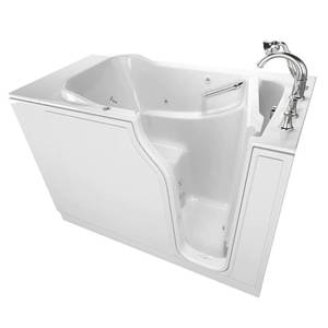 American Standard Gelcoat Value Series 52 x 30 Right Hand Walk-In Whirlpool Bathtub in White, 3052 409.WRW-PC. - Small Chip on Threshold.