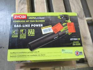Ryobi 110 MPH 525 CFM 40-Volt Lithium-Ion Cordless Variable-Speed Jet Fan Leaf Blower with 4.0 Ah Battery and Charger Included RY40480VNM