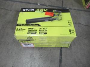 Ryobi 110 MPH 525 CFM 40-Volt Lithium-Ion Cordless Variable-Speed Jet Fan Leaf Blower (TOOL ONLY) RY40480VNM