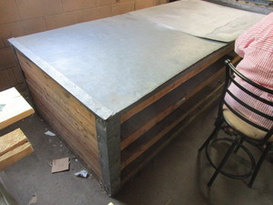 lot 116 image: WOODEN SHEET METAL STORAGE RACK