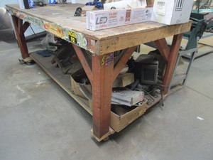 lot 117 image: WOODEN ROLLING TABLE