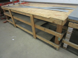 lot 146 image: LARGE WOODEN WORK TABLE