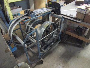 lot 156 image: DURODYNE FLEXIBLE DUCT CONNECTOR DISPENSERCUTTER WITH MATERIAL