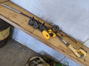 lot 47 image: DeWalt DC530 Cordless Concrete Vibrator, DC970 Drill w Batteries and Charger