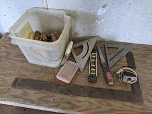 lot 57 image: Squares, Level, Wire Tie Tools and More