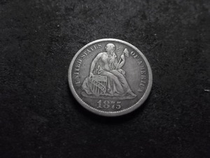 1875 CC Seated Liberty Dime