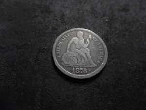 1876 CC Seated Liberty Dime