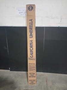lot 1 image: CALIFORNIA UMBRELLA 7-12 FT. Aluminum Push Tilt Patio Umbrella in Hunter Green Olefin. See Pictures