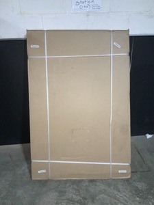 lot 38 image: HUSKY 96 in. W x 42 in. H x 48 in. D Overhead Ceiling Mount Storage Garage Rack in White. See Pictures