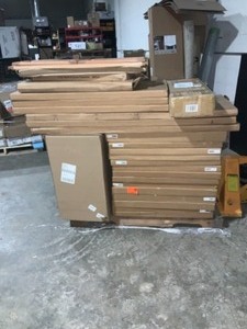 lot 43 image: Pallet of Closet Evolution Shelving  Assorted Brands. Various Conditions. See Pictures