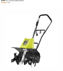 lot 44 image: RYOBI 16 in. 13.5 Amp Corded Cultivator. See Pictures