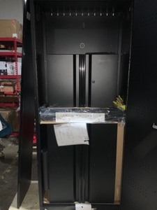 lot 63 image: HUSKY 3-Piece Regular Duty Welded Steel Garage Storage System in Black (54 in. W x 75 in. H x 19 in. D)