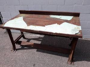 Vintage Metal Work Table - Measures about