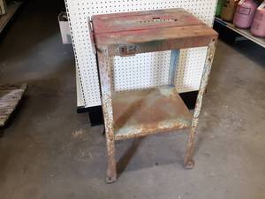 Vintage Steel Worktable - About 20 x 16 x 35 Tall