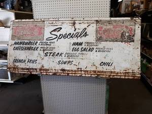 Vintage Coca Cola Menu Board - Measures about 62 x 27