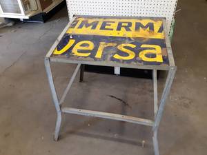 Table Made with Porcelain Sign - Measures about 27 x 24 x 29