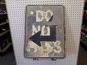 Vintage DO NOT PASS Sign, changed to Arrow Sign 24 x 18