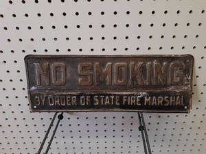 Vintage Embossed NO SMOKING Sign 15 x 5-12