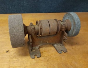 Antique Belt Drive Bench Grinder - Measures about 16 x 9 x 6-12
