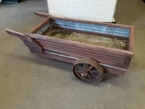 Decorative Yard  Garden Cart on Steel Wheels