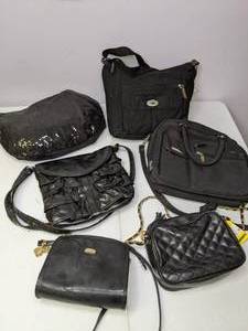 lot 181 image: Lot of (6) Small  Medium Purses Black
