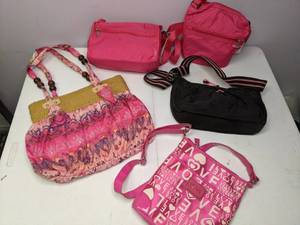 lot 143 image: Lot of (5) Summery Purses Pink and Black