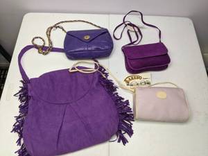 lot 144 image: Lot of (4) Fun Purses Purples and Fringe