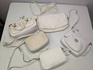 lot 154 image: Lot of (5) Purses White Cream, Leather-Look