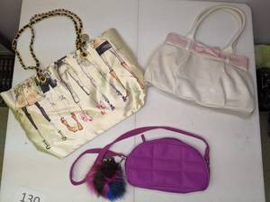 lot 130 image: Lot of (3) Purses Purple, White