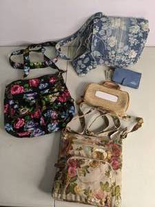 lot 101 image: Lot of (5) Floral Purses, Makeup Bag