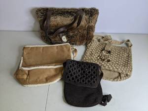 lot 63 image: Lot of (4) Purses Brown and Furry 