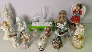 lot 224 image: Lot of Angels, Christmas, & Religious Statues
