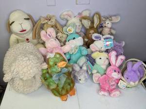 lot 187 image: Vintage Collection of Stuffed Bunnies and Sheri Lewis Lamb, Etc.