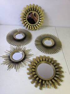 lot 238 image: Set of (6) Small Mirrors Framed in Gold