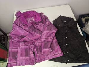 lot 295 image: Black Vest (L) and Fuschia Pink Winter Jacket (XL)