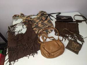 lot 271 image: Lot of (6) Casual Purses Browns and Fringe