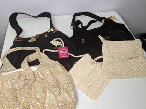 lot 273 image: Lot of (5) Purses Brown and Cream