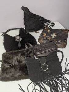 lot 275 image: Lot of (6) Purses Black, Brown, Camo