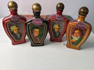 lot 16 image: Vintage Set of (4) Beams Choice Musical Composer Decanters