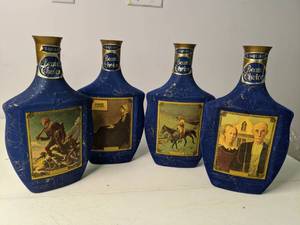 lot 26 image: Set of (4) Vintage Beams Choice Glass Decanters Lot 13