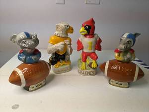 lot 27 image: Set of (4) Vintage Football Themed Decanters