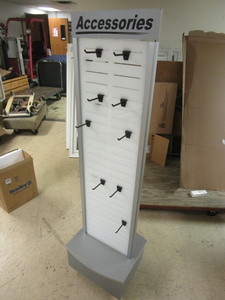 lot 518 image: ACCESSORIES DISPLAY RACK, ON CASTERS