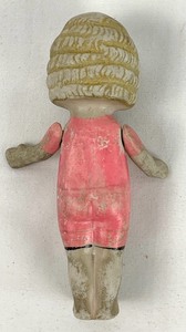 lot 14 image: Antique Bisque Frozen Charlotte Flapper Doll, 6.75 Tall