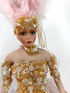 lot 84 image: Beautiful Porcelain Doll by Rustie - Vegas, 20 Tall