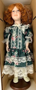 lot 201 image: World Gallery Cottage Path Porcelain Doll - Strawberry